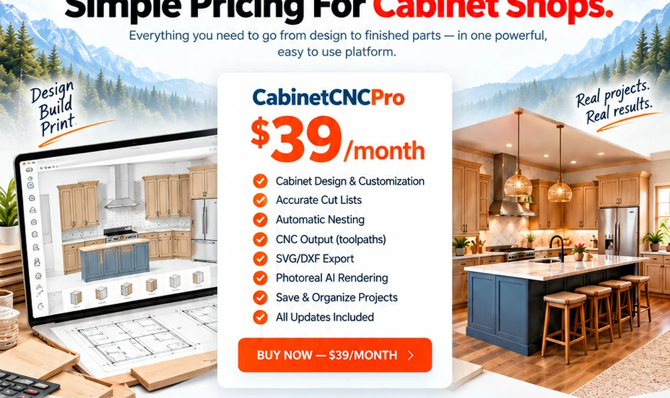 CabinetCNCPro pricing and included features